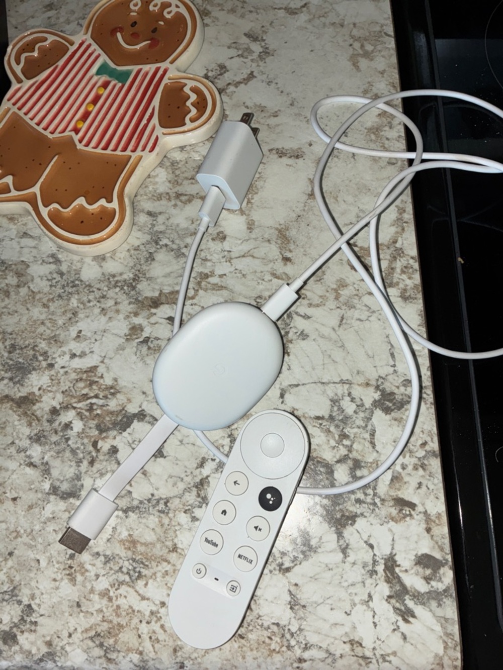 google White Streaming Stick with Voice Remote